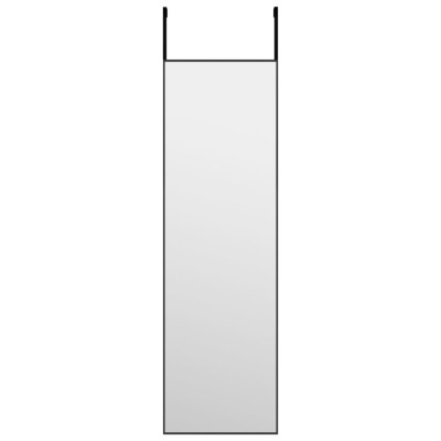 Oglindă pentru ușă, negru, 30x100 cm, sticlă și aluminiu foto