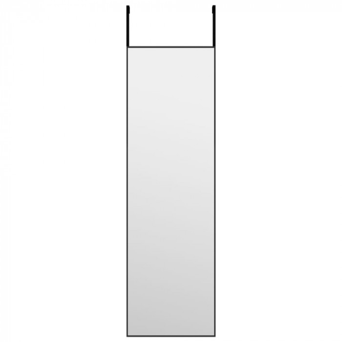 Oglindă pentru ușă, negru, 30x100 cm, sticlă și aluminiu