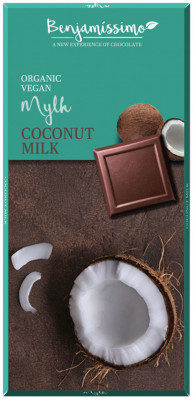 Ciocolata cu lapte de cocos bio, 70g, Benjamissimo foto