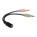 ADAPTOR audio LOGILINK 3.5mm stereo 4p. (m) la 2 x 3.5 stereo (t), Logilink &quot;CA0020&quot; (timbru verde 0.08 lei)