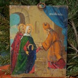 Ovidenia - Intrarea Maicii Domnului &icirc;n Biserică, Icoană Ortodoxă Rom&acirc;nească pe Lemn.
