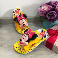 Papuci galbeni de vara cu Minnie pentru copii fete 25 26 cod 0650 foto