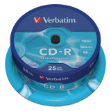 Cumpara ieftin Set 25 CD-R Inscriptibil Verbatim cu Suport, Capacitate 700 Mb, Viteza 52x, Verbatim Set CD-uri, Verbatim CD Inscriptibil, CD-R Inscriptibil 52x700 Mb