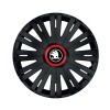 Set 4 Capace Roti pentru Skoda Nou Alb-Negru, model Active Black Cu Inel Rosu, R14, SKODA