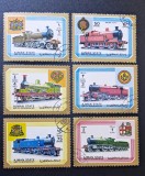 Ajman State (Emiratele Arabe Unite / Emiratele Truciale) 1972 - Seria Completă Locomotive cu Abur și Trenuri Istorice (6 Valori) Uzate (CTO) -MNG1
