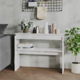 VidaXL Masă consolă, alb extralucios, 102x30x80 cm, PAL