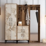Cumpara ieftin Cuier pentru Hol Berlin ABC - Walnut, Alb Marble