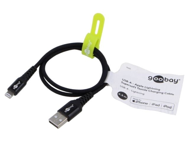 Cablu USB 2.0 Goobay Apple Lightning - USB A, 0.5m, negru