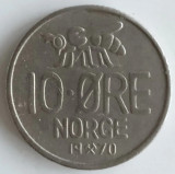 Moneda Norvegia - 10 Ore 1970 - An rar, Europa