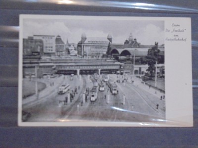 GERMANIA - ESSEN - GARA SI STATIA DE TRANVAIE DE SUB PASARELA -1948 - CIRCULATA foto