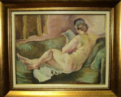 Lucretia Mihail Silion (n. 1895) - Nud pe canapea foto