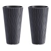 Set 2 ghivece de flori, Sandy Slim, rotunde, inalte, 39x70.8 cm, antracit, Prosperplast