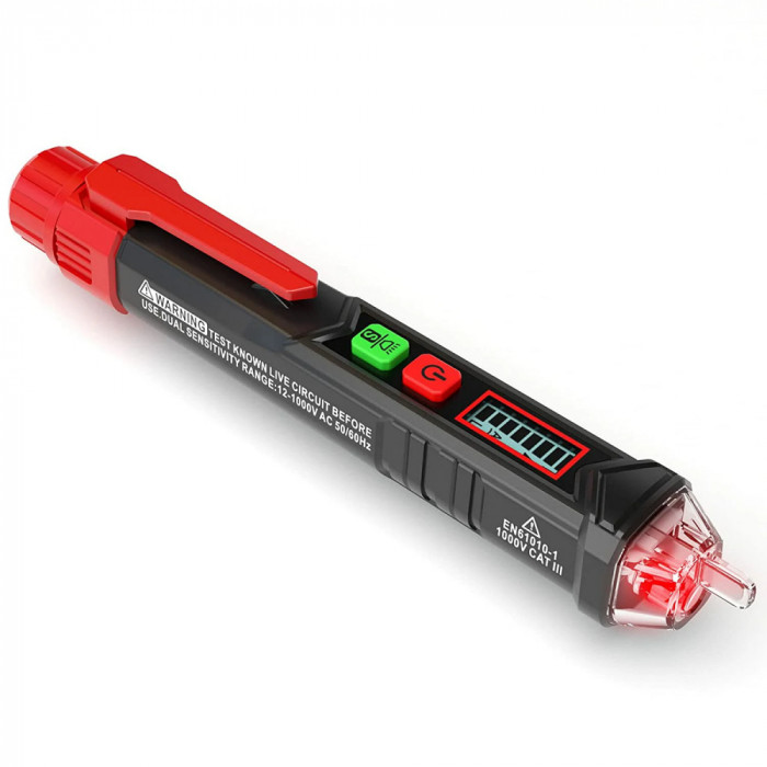 TESTER creion DETECTOR de TENSIUNE si continuitate non fara contact AC 12V-1000V