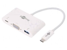 Adaptor USB 3.0 0,15m Alb 60W Full HD