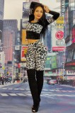 Cumpara ieftin D697RR-9911 Tinuta pantaloni mulati si bluza cu model animal print