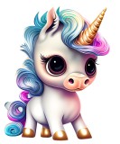 Cumpara ieftin Sticker decorativ, Unicorn, Albastru, 75 cm, 1202STK-1