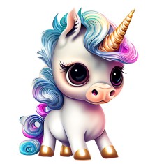 Sticker decorativ, Unicorn, Albastru, 75 cm, 1202STK-1