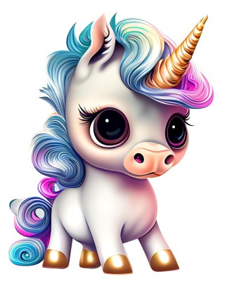 Sticker decorativ, Unicorn, Albastru, 75 cm, 1202STK-1 foto