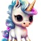 Sticker decorativ, Unicorn, Albastru, 75 cm, 1202STK-1