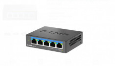 D-LINK DMS-105 UNMANAGED SWITCH 5 PORT, Interfata: 5 x 10/100Mbps/1G/2.5G, Auto MDI/MDIX, CAPACITATE SWITCH: 25gBPS, Packet Forwarding Rate:18.6 Mpps, foto