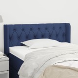 Cumpara ieftin Tăblie de pat cu aripioare albastru 103x16x78/88 cm textil