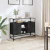 VidaXL Dulap, blat din sticlă negru 98x35x81 cm lemn prelucrat 846069