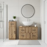 Cumpara ieftin Set de dulapuri pentru baie, 2 piese HOORN Stejar Artizanal