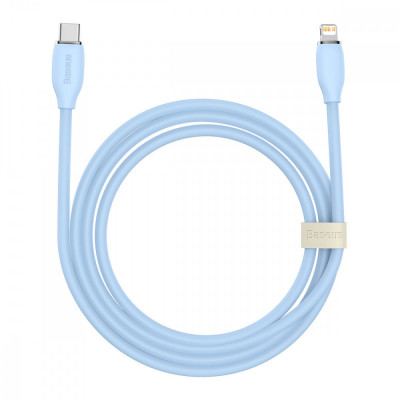 Cablu Baseus, USB Tip C - Cablu Lightning 20W, Lungime 2 M Jelly Liquid Silica Gel - Albastru CAGD020103 foto