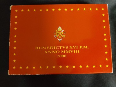 Vatican PROOF 2008 - set complet de la 1 cent la 2 euro + medalie comemorativă foto