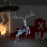 VidaXL Decorațiune ren zburător de Crăciun 120 LED alb rece&amp; argintiu