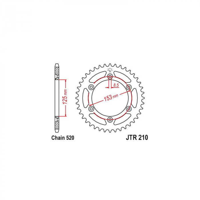 MBS Pinion spate Honda 520 Z51 SC, Cod Produs: JTR21051SC