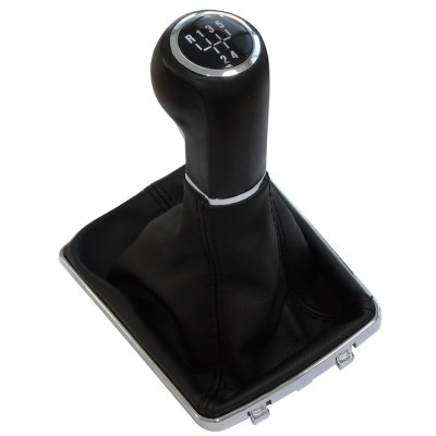 Nuca schimbator viteze cu manson AERZETIX, piele sintetica, cu un cadru, compatibil Opel Astra H, 5 viteze foto