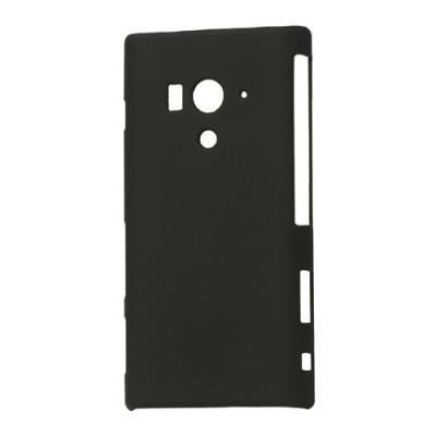 Husa tip capac plastic cauciucat neagra pentru Sony Xperia Acro S (LT26W) foto