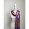 Eșarfă Damă Violet Tropical Special Plus, 180x60cm, Viscoză Bumbac, Fabricată &icirc;n Italia