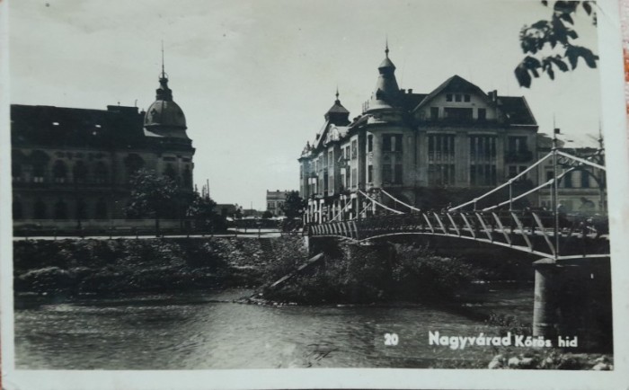 Carte postala, oradea, Podul Koros, 1944