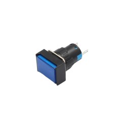 Indicator martor LED de panou din plastic, 22x17 mm, 2 pini, albastru, 12V DC, IP20, FL1P-16NJ-5-BLUE