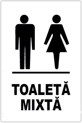 Indicator alb pentru toaleta mixta foto
