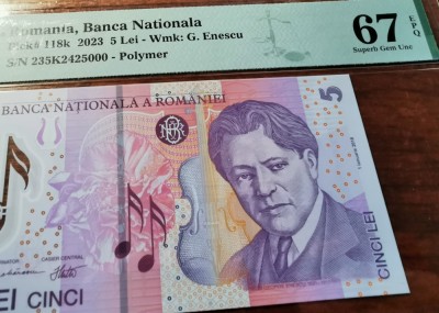 Bancnota 5 lei, 2023 foto