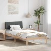 VidaXL Cadru de pat maro și gri &icirc;nchis 90 x 190 cm Lemn masiv de pin 878715