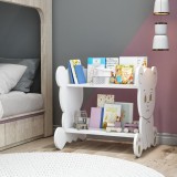 Raft pentru carti Tarnby 60 x 56x 56 cm alb cu 2 polite model ursulet [en.casa] HausGarden Leisure, [en.casa]