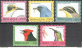 SIERRA LEONE-1999-FAUNA-PASARI-Sertie de 5 timbre nestampilate MNH, Nestampilat