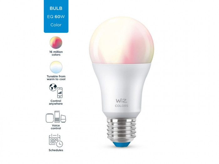 Bec led WiZ Wi-Fi Bluetooth 8W E27 2200-6500K RGB 806lm Philips 8718699787059