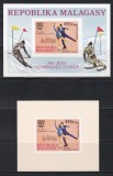 Madagascar 1975 - Jocurile Olimpice de iarnă - Innsbruck, Austria, 2 Colite DE LUX, PA, RARE, MNH
