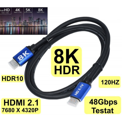 Cablu HDMI v2.1 8K 60HZ 2m HDMI tata - HDMI tata CA foto