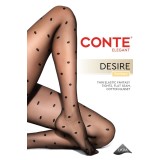 Ciorap subțire cu model picățele, Fantasy Desire - Nero, 2-S Standard