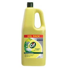 Detergent CIF Cream Lemon, 2 L, Parfum de Lamaie, Solutie Crema Curatat, Detergent Cif pentru Multisuprafete, Detergent Crema pentru Bucatarie, Deterg foto