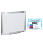 Tabla Alba Magnetica 120x300 cm, Rama Aluminiu + Set 4 Markere Whiteboard si Burete - Ideal Scoala/Birou