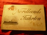 Carnet turistic naval 1902 Nordlands Fahrtten - cu navele, trasee si o harta