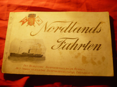 Carnet turistic naval 1902 Nordlands Fahrtten - cu navele, trasee si o harta foto