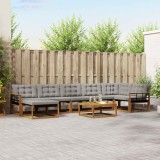 vidaXL Set de canapele de exterior 8 pcs Gri natural și deschis 3369702
